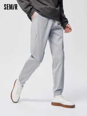 Men's Brushed Stretch Twill Solid Colour Woven Jogging Pants