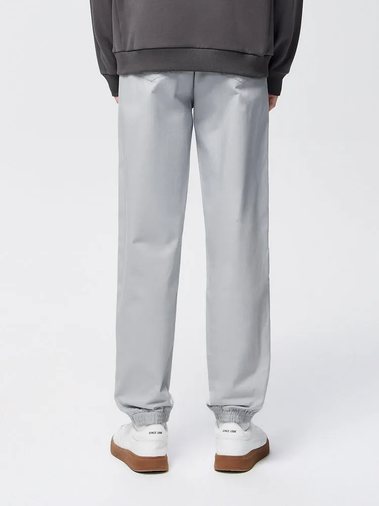 Men's Brushed Stretch Twill Solid Colour Woven Jogging Pants