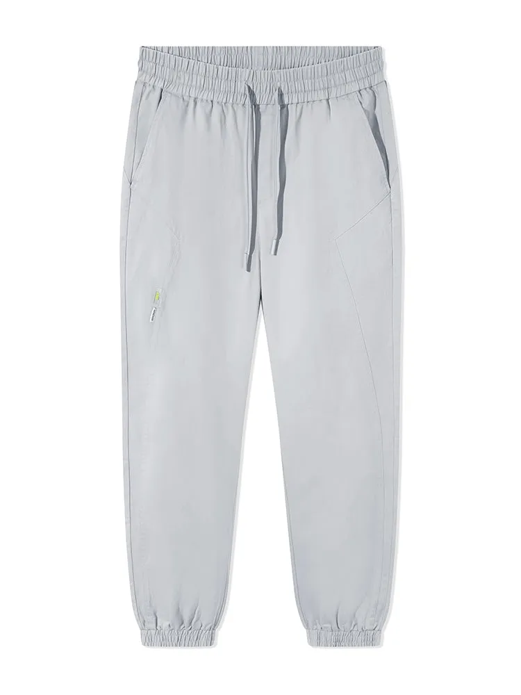 Men's Brushed Stretch Twill Solid Colour Woven Jogging Pants
