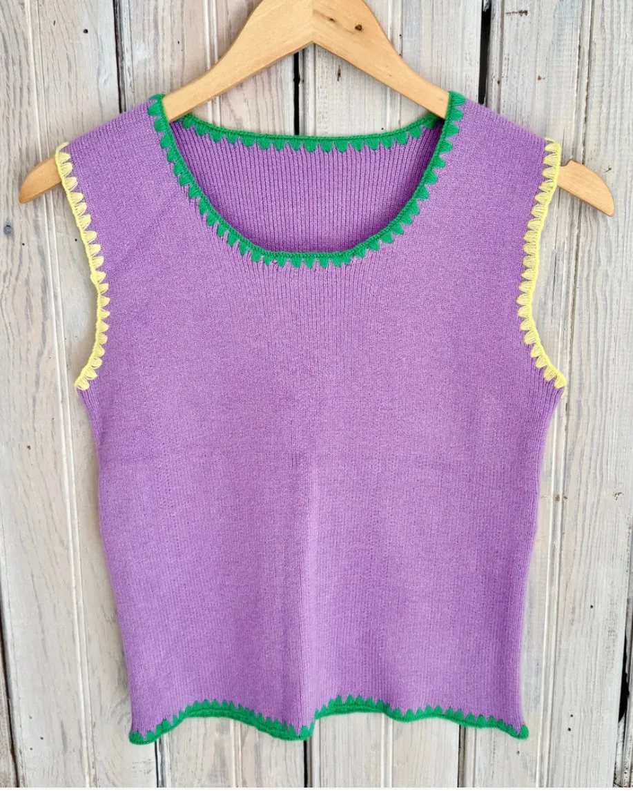 MG Pastel Knit Tank- Lavender
