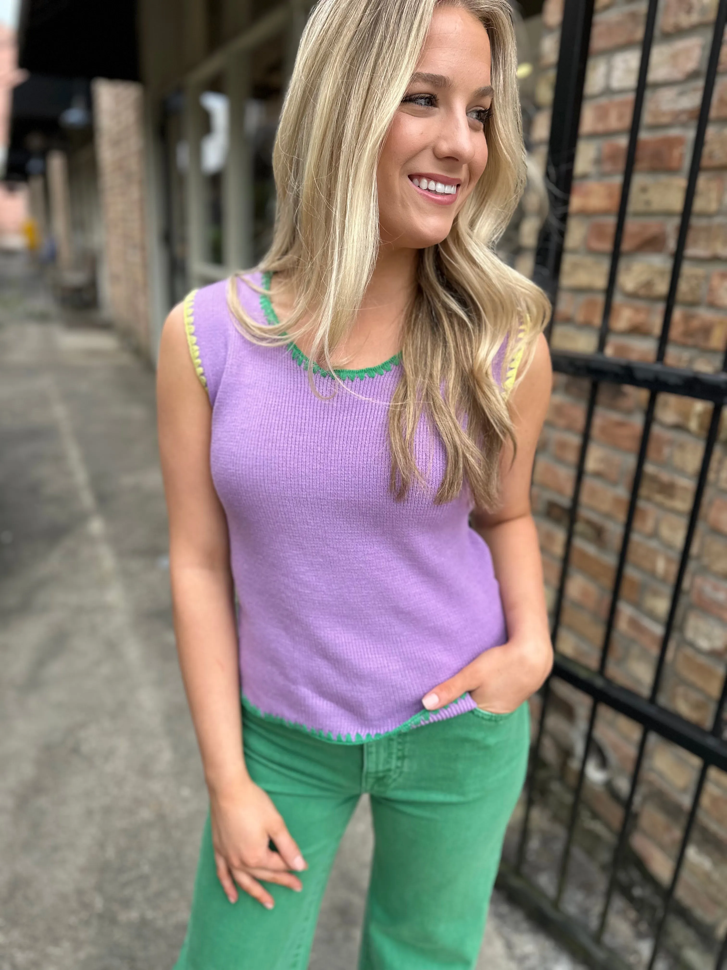 MG Pastel Knit Tank- Lavender