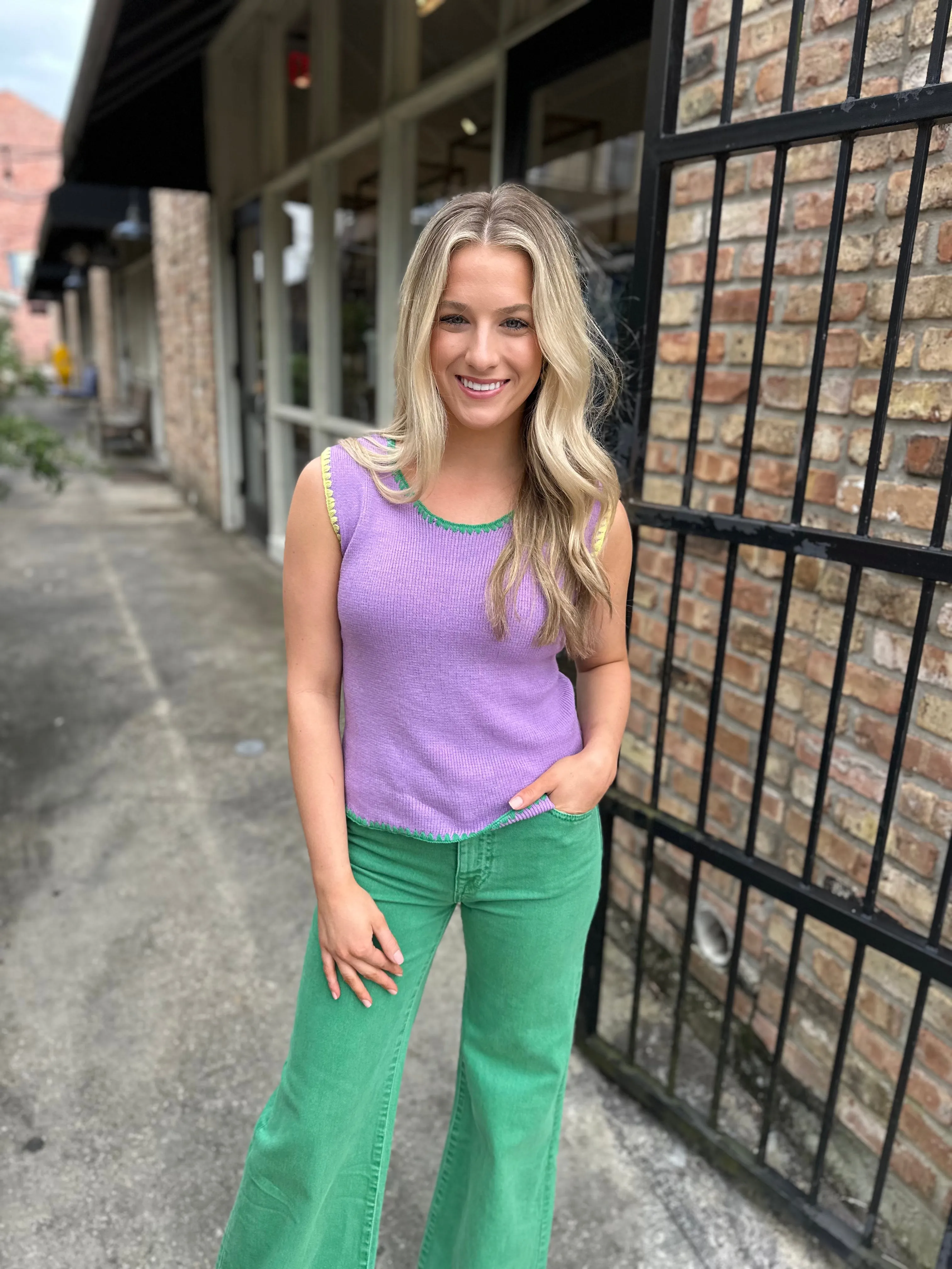 MG Pastel Knit Tank- Lavender