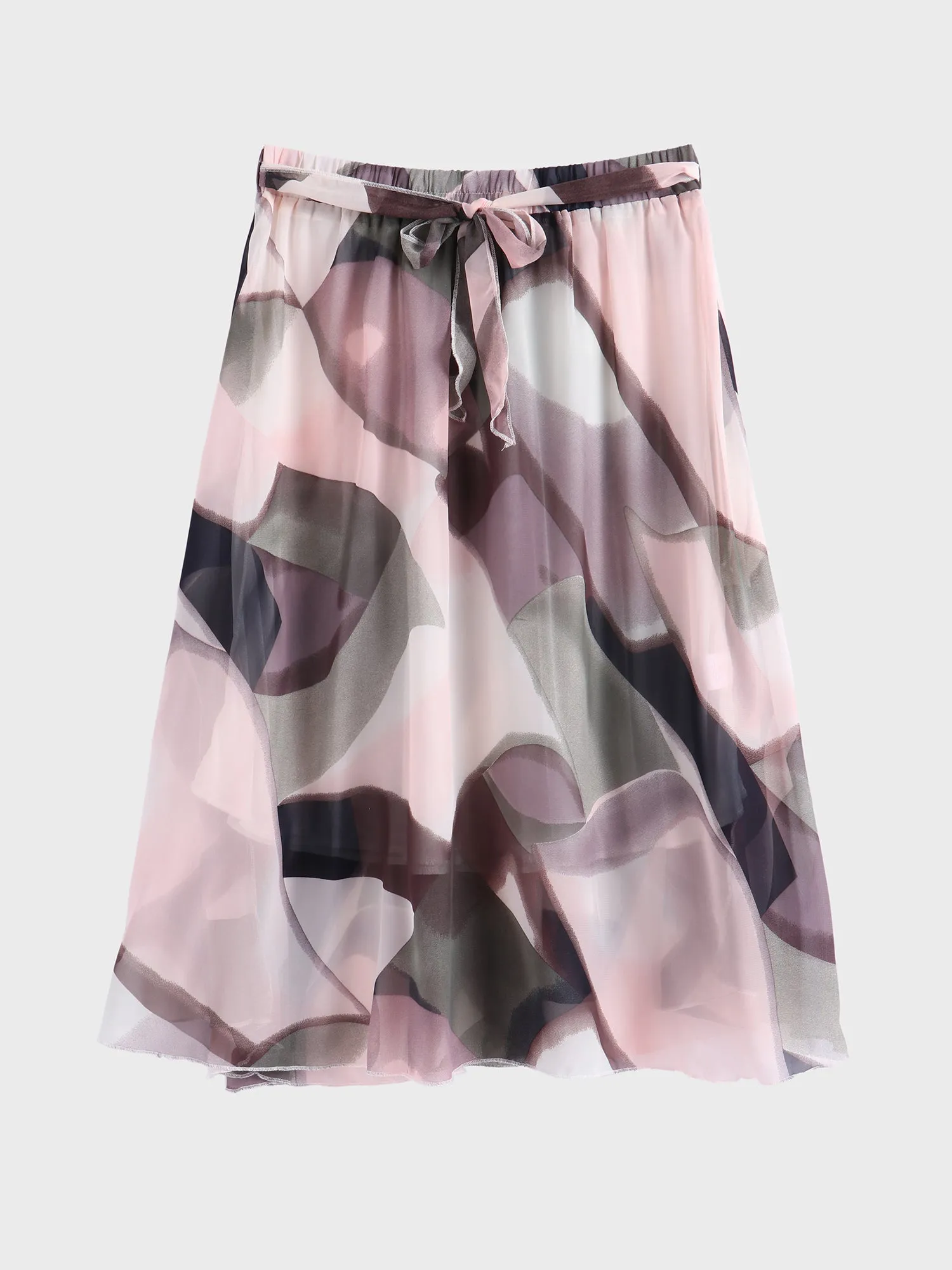 Midsize Floral Tie Ruffle Skirt
