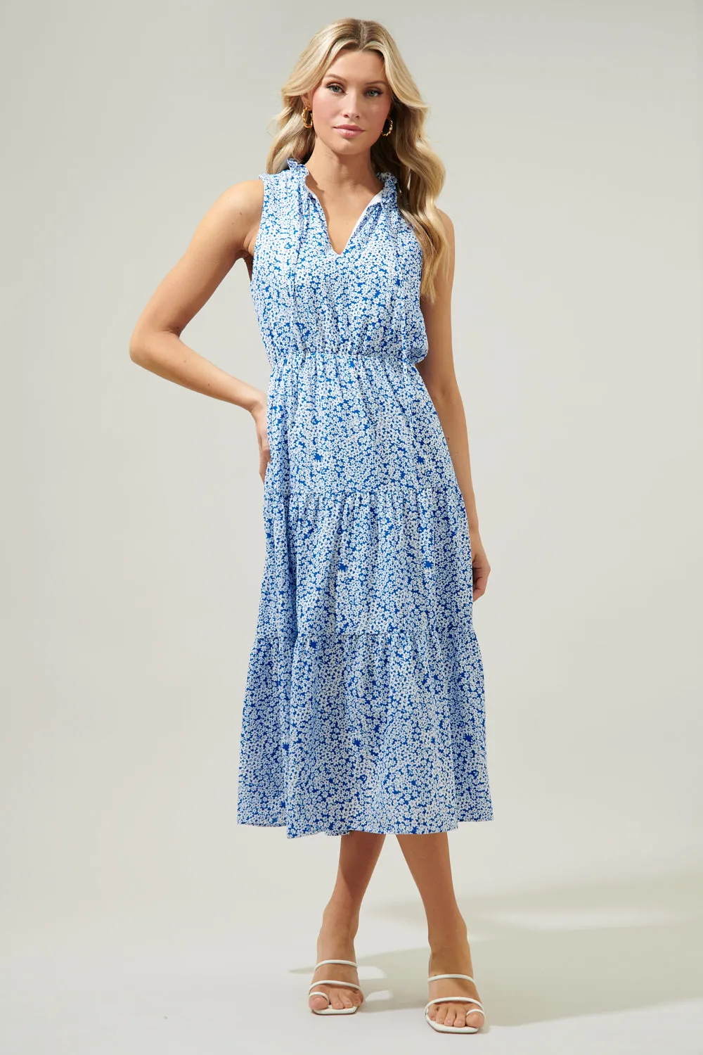 Montgomery Floral Hartford Sleeveless Tiered Maxi Dress
