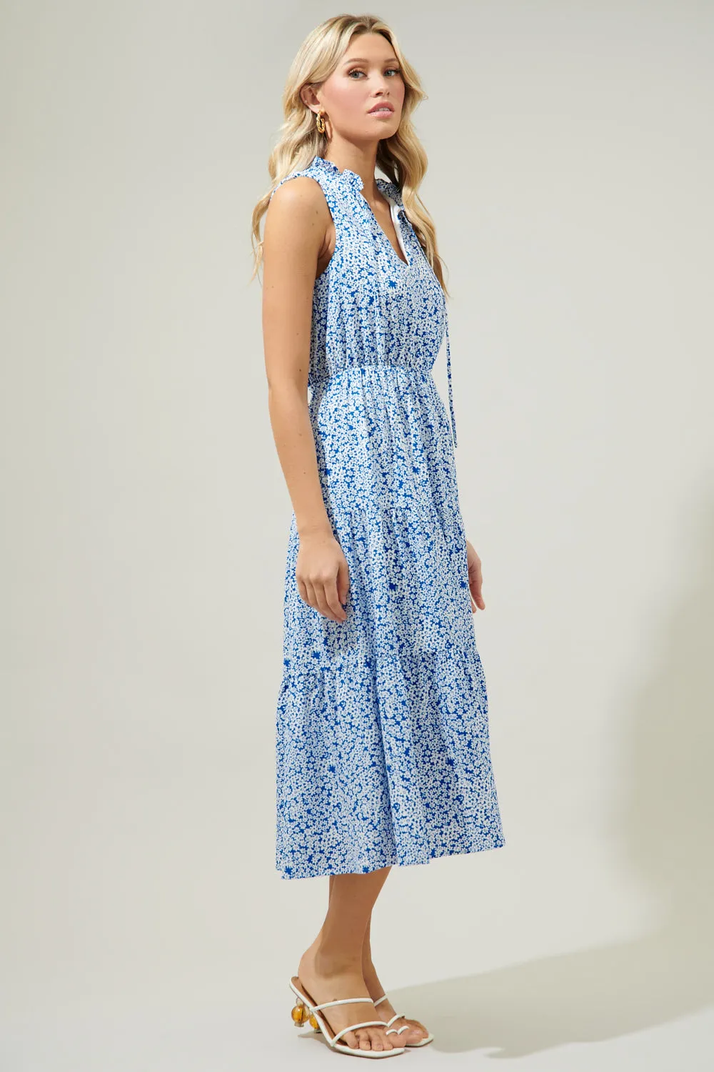 Montgomery Floral Hartford Sleeveless Tiered Maxi Dress