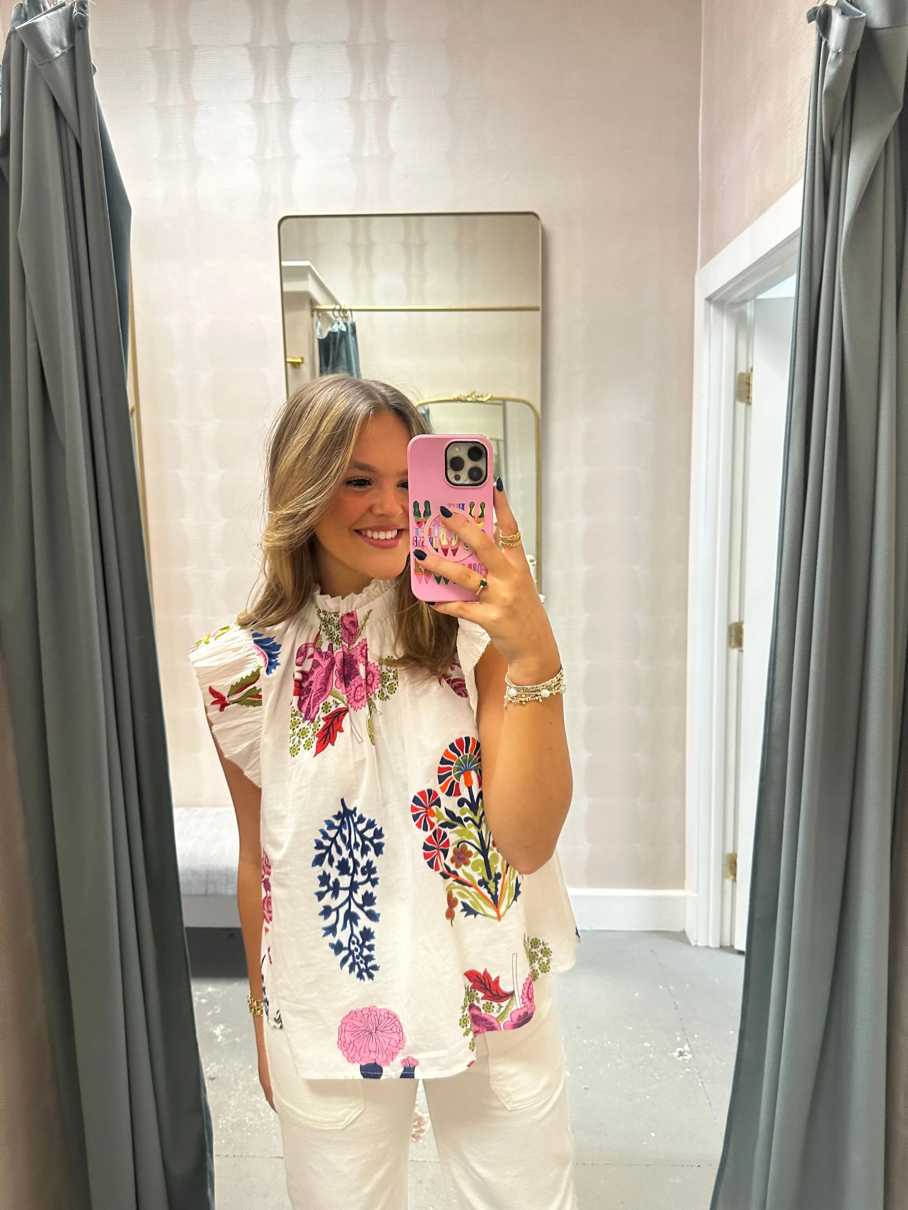 Morgan Floral Mock Neck Top