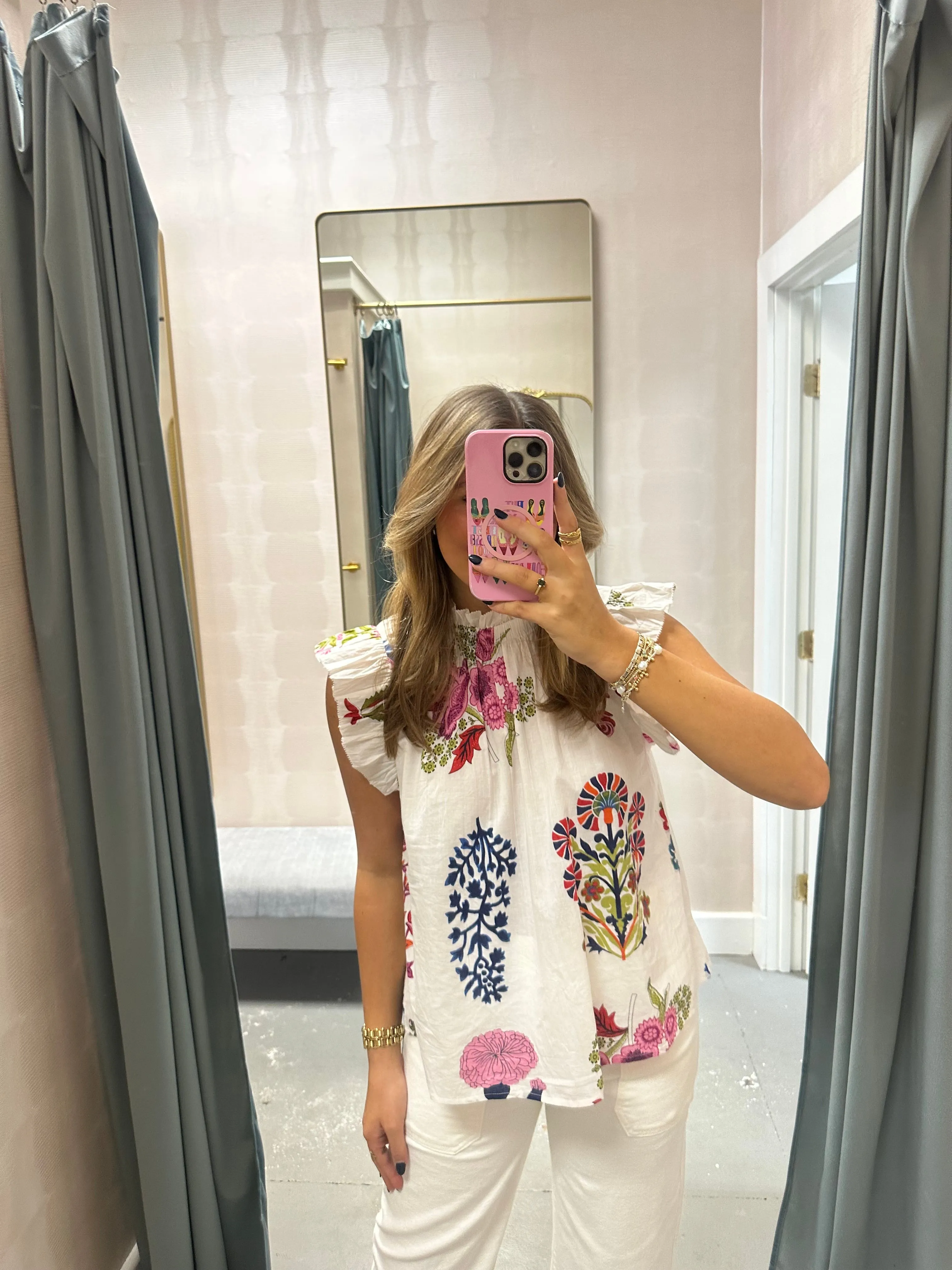 Morgan Floral Mock Neck Top