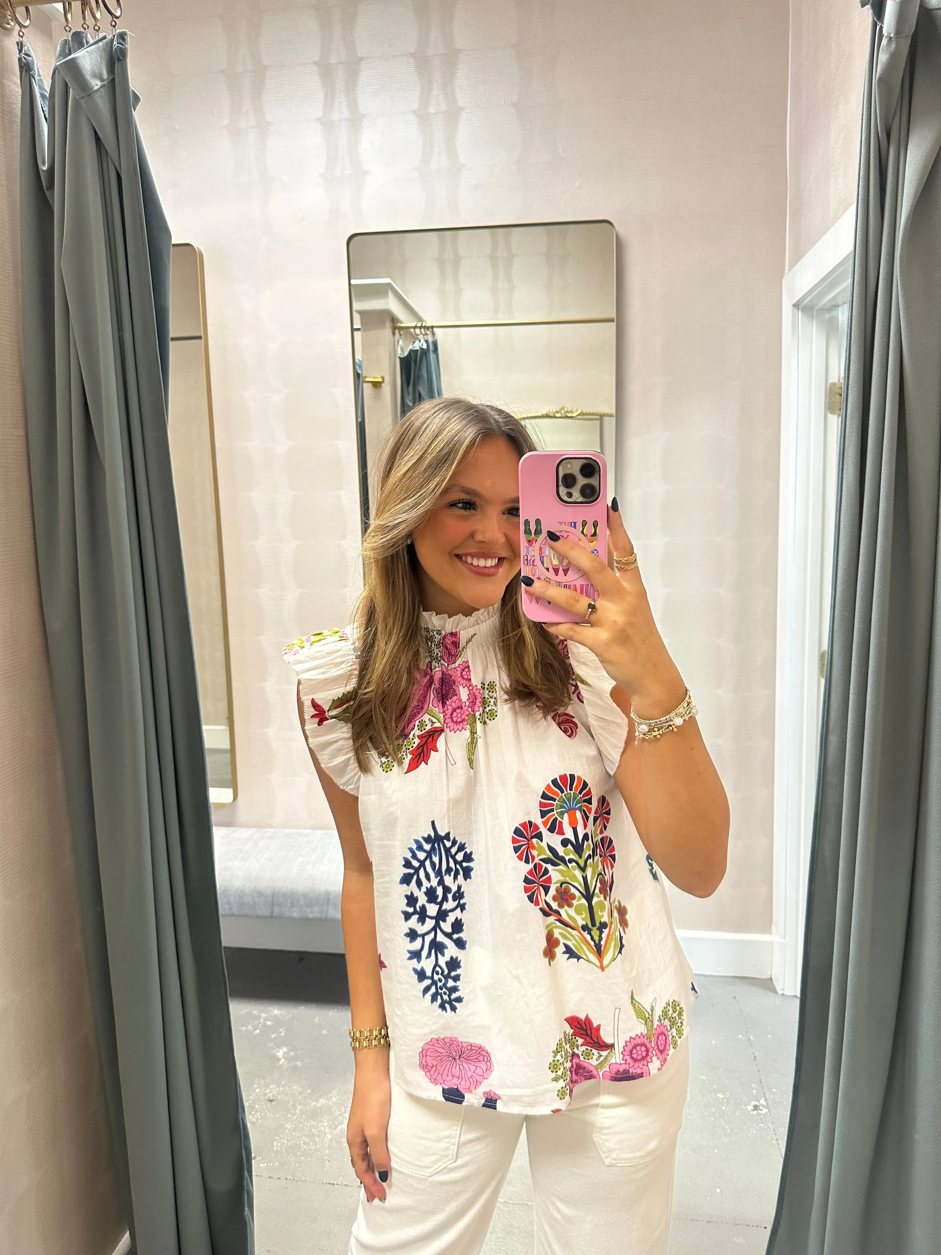 Morgan Floral Mock Neck Top
