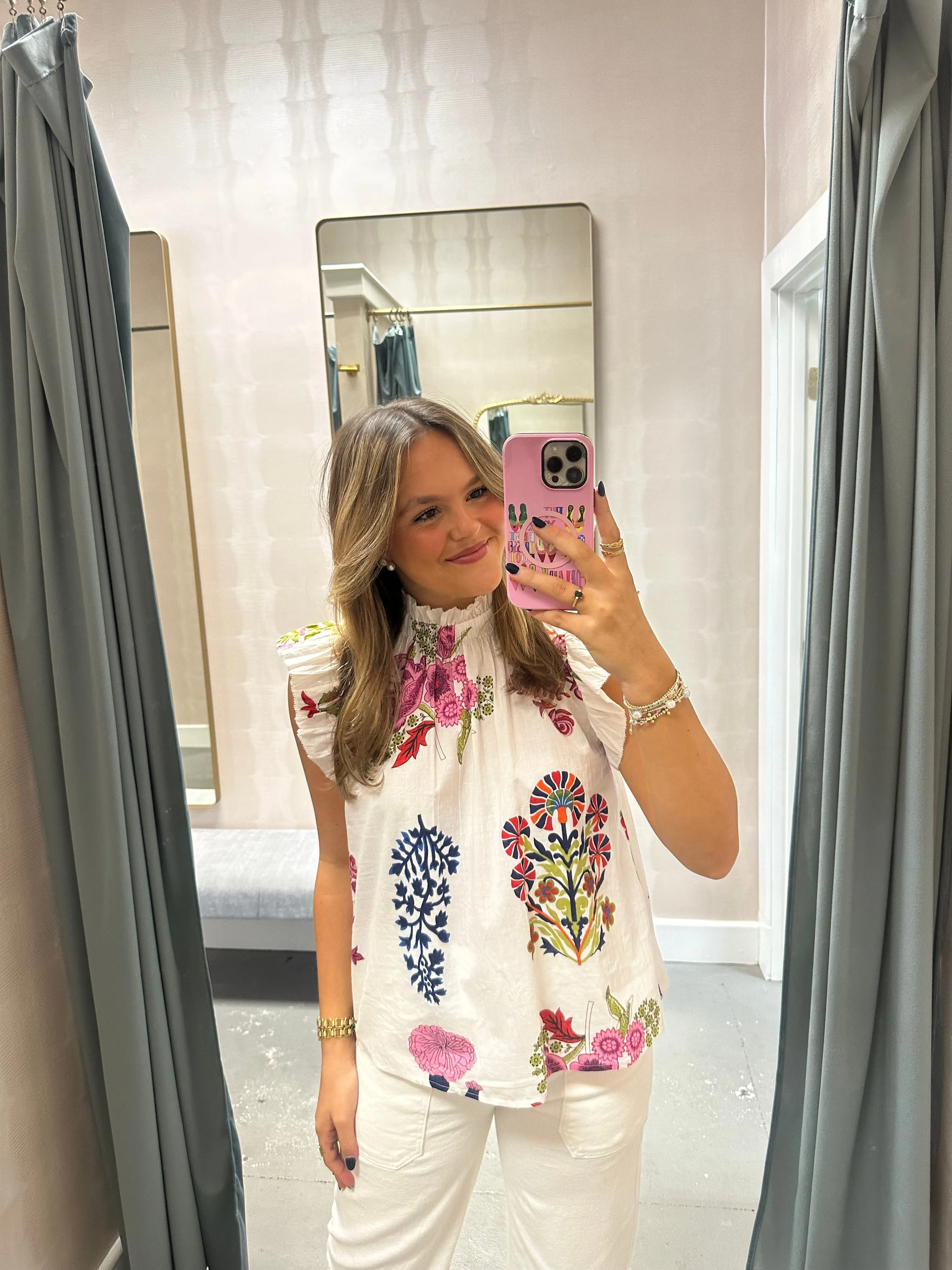 Morgan Floral Mock Neck Top