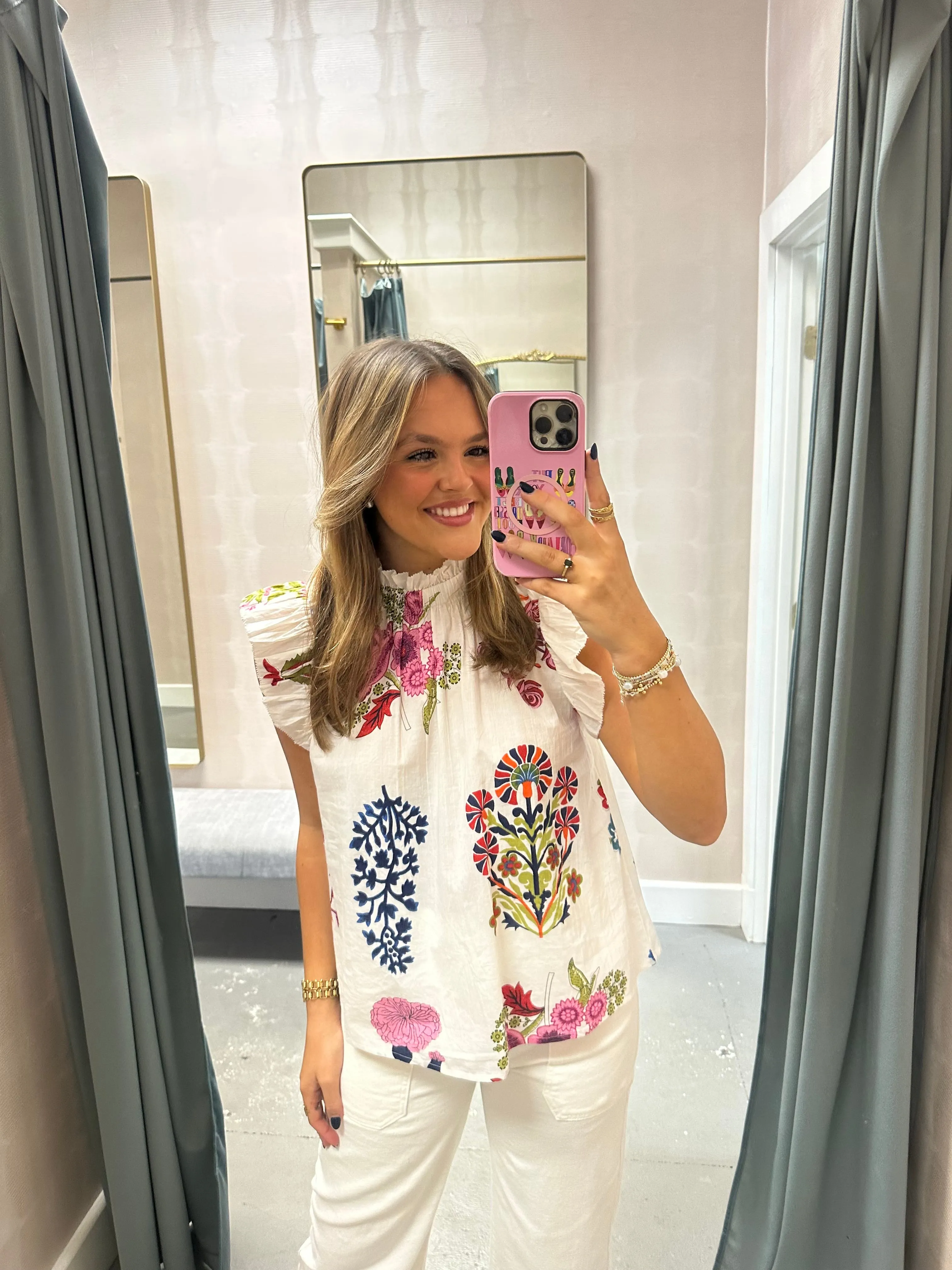 Morgan Floral Mock Neck Top