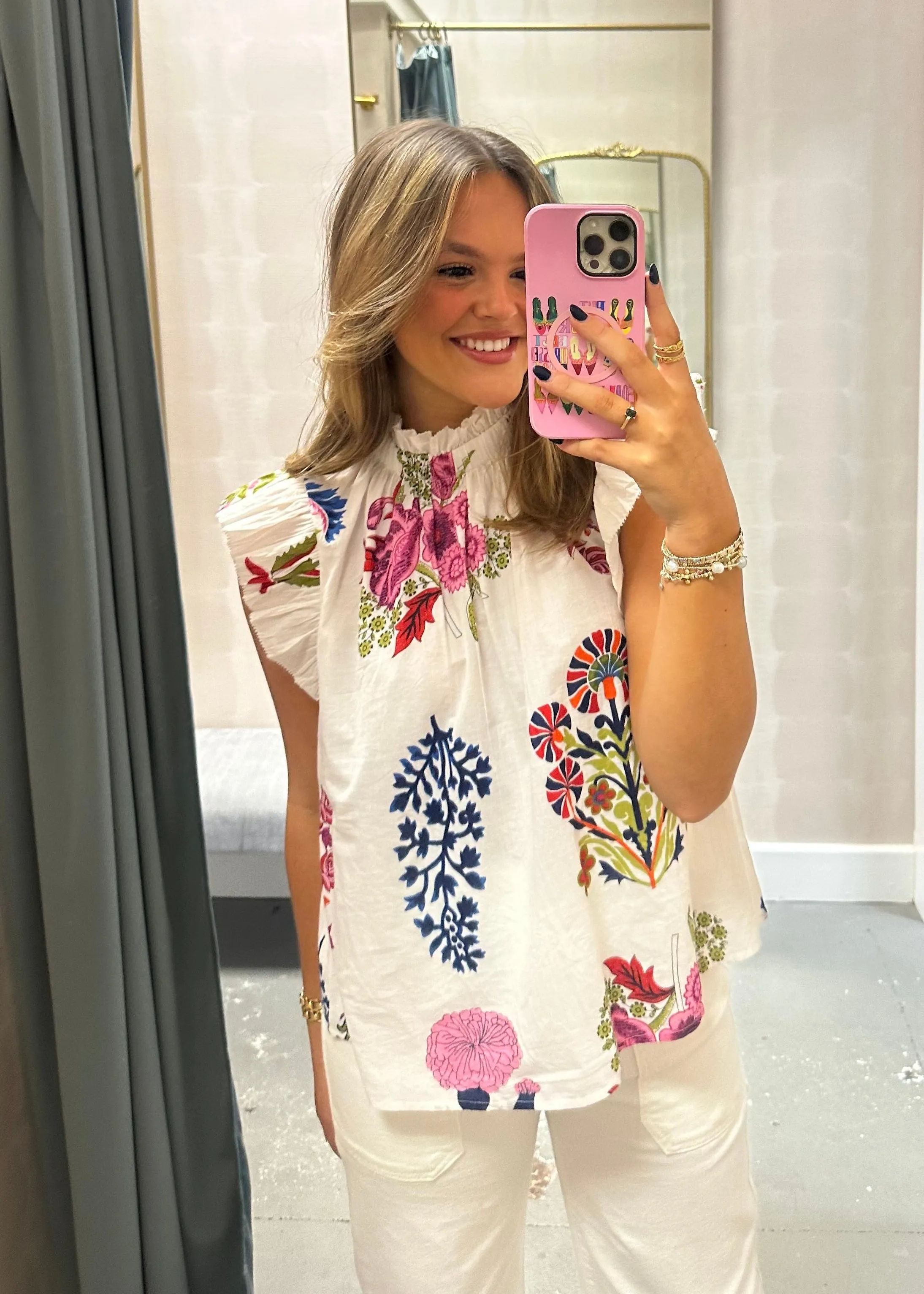 Morgan Floral Mock Neck Top