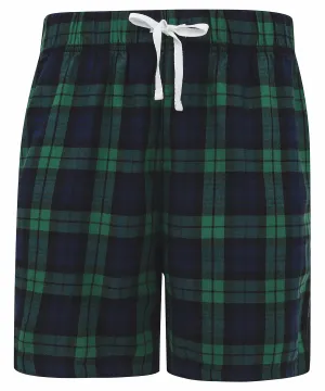 Navy/Green Check - Tartan lounge shorts