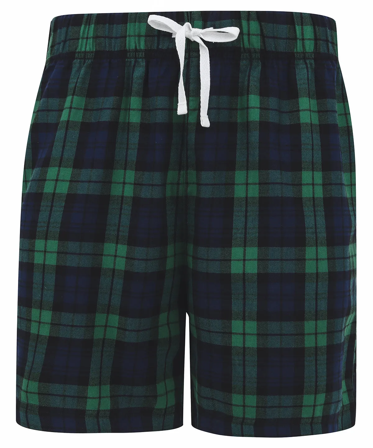 Navy/Green Check - Tartan lounge shorts