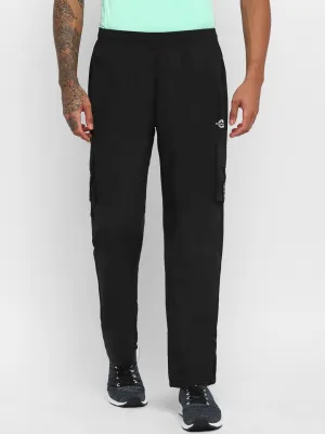 Nivia Cargo Pants for Men/Micro Chex Fabric trackpants with Velcro Pocket -Black(S)