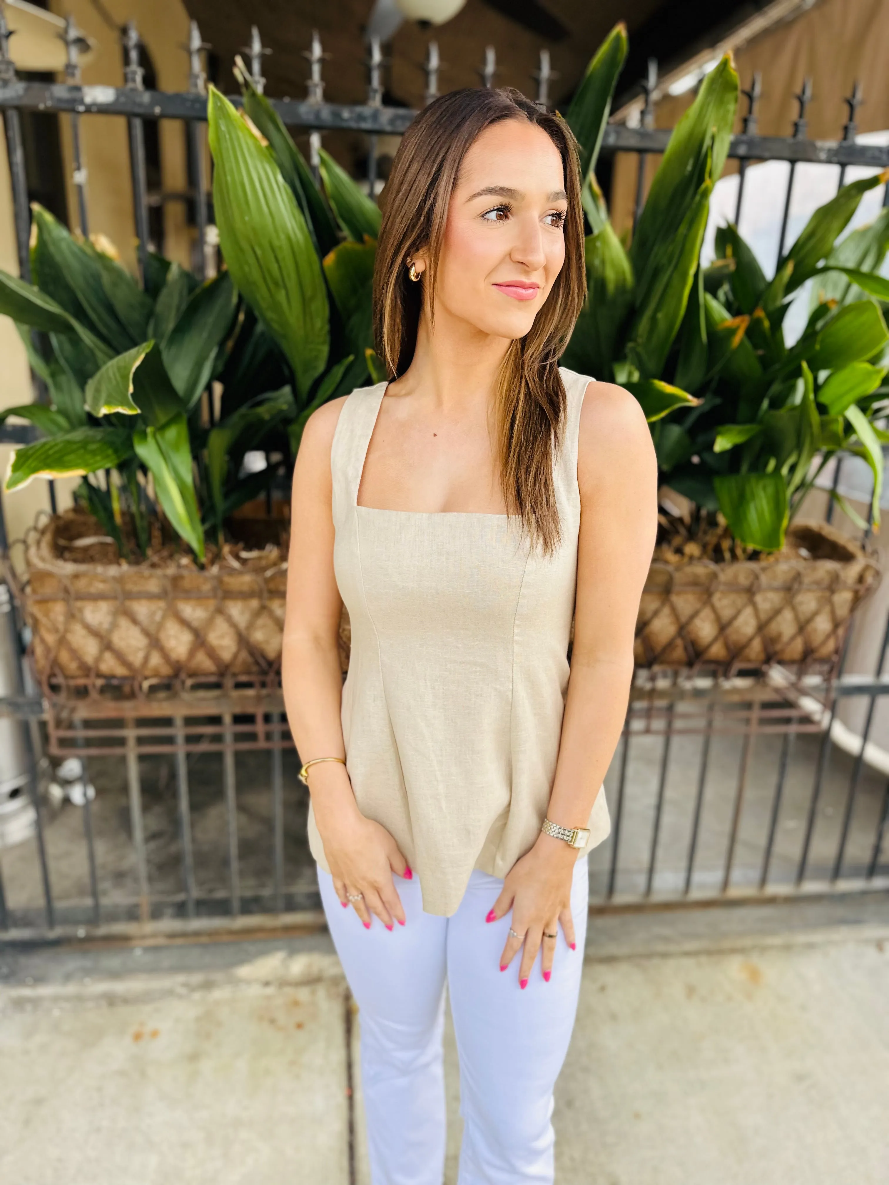 Noor Flare Top- Natural
