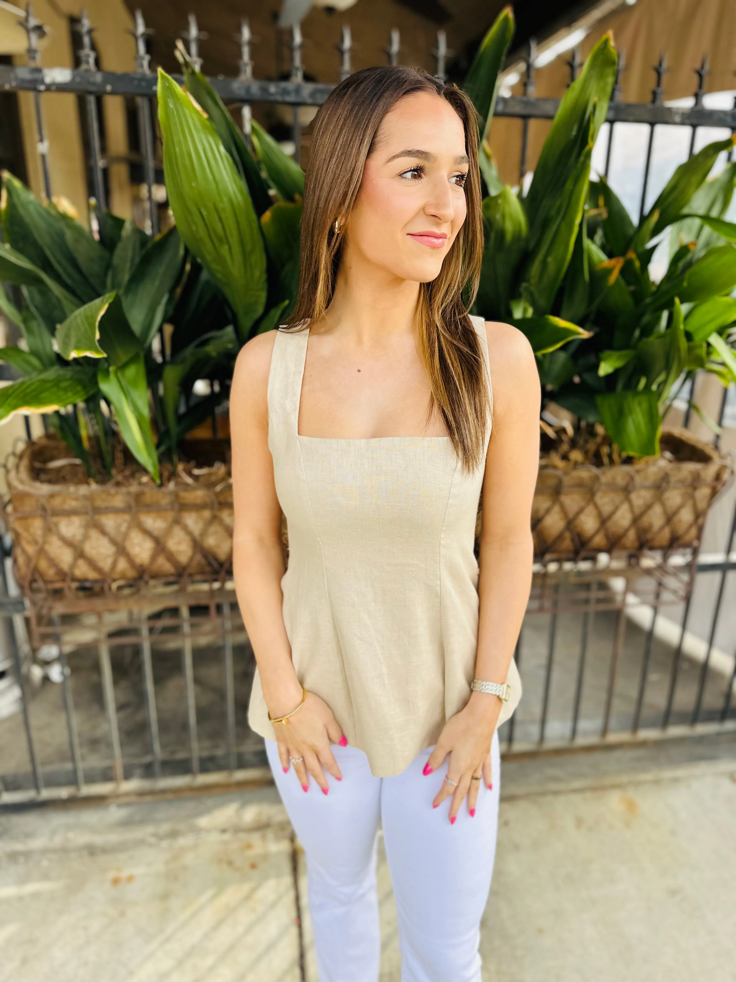 Noor Flare Top- Natural