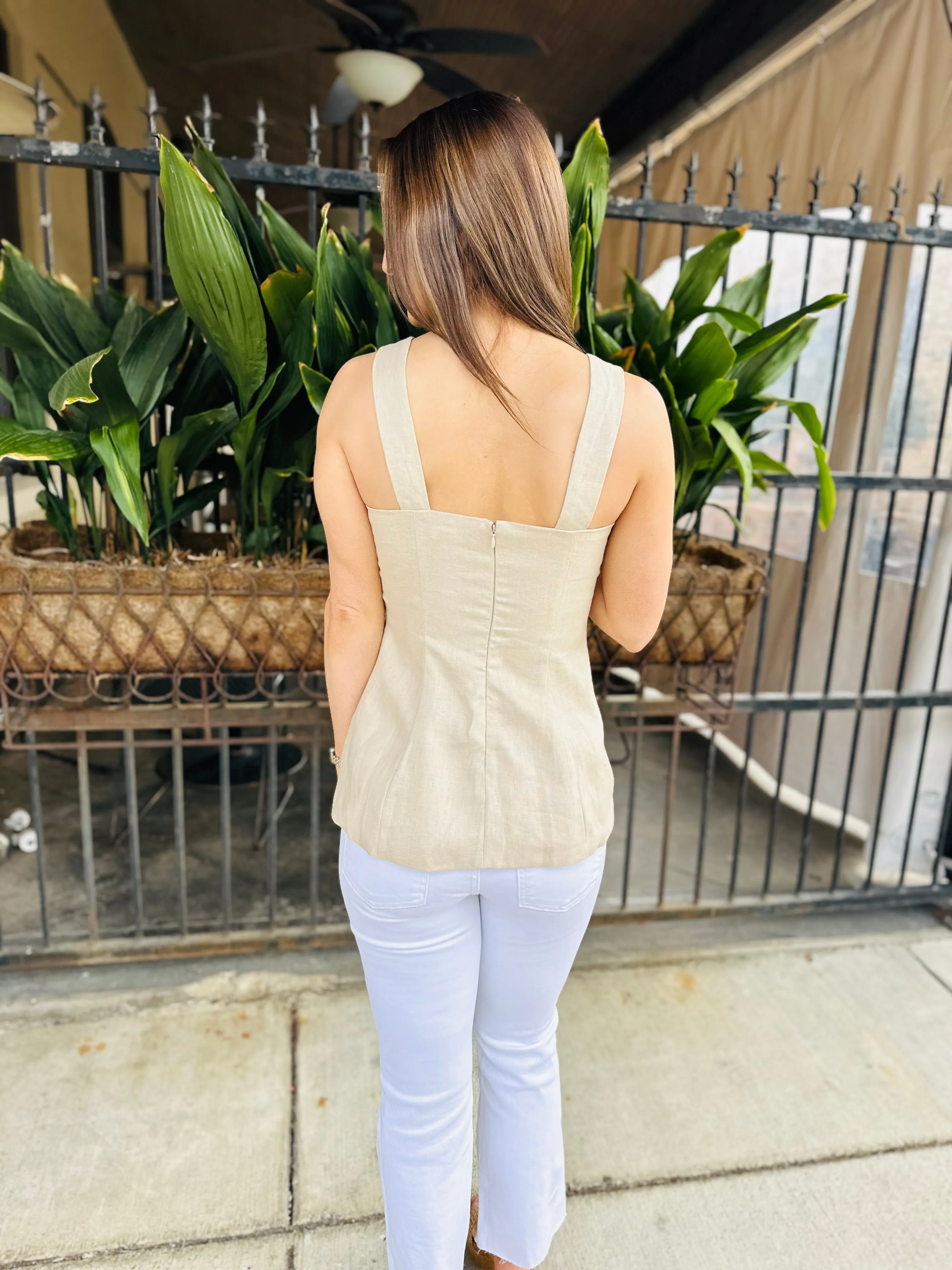 Noor Flare Top- Natural