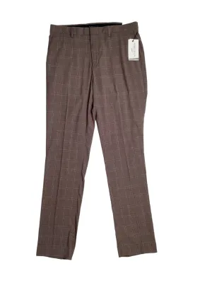 Perry Ellis Portfolio Men's Slim Fit Stretch Pants Brown 29 x 30