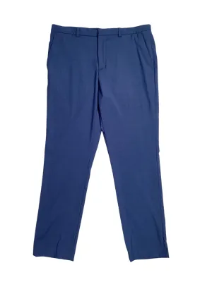 Perry Ellis Portfolio Mens Slim Fit Windowpane Dress Pants Blue 34 x 30