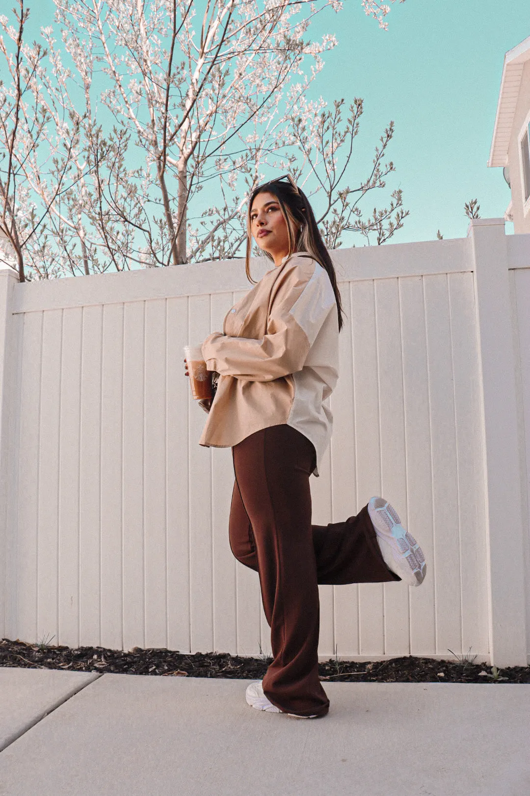 Pin Tuck high rise flare pants (3 COLORS)