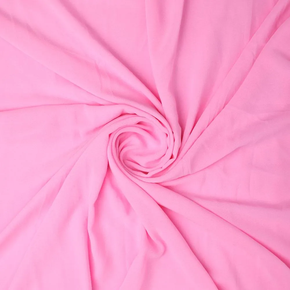 Pink Plain Georgette Solid Fabric