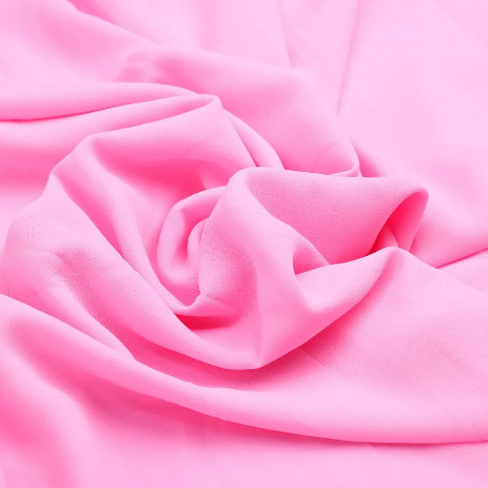 Pink Plain Georgette Solid Fabric