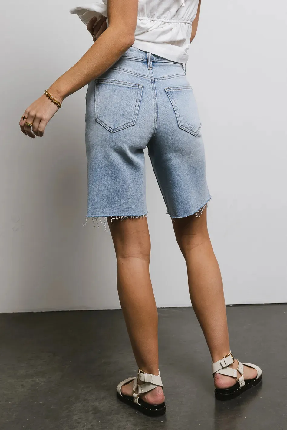 Rebecca Bermuda Shorts in Light Wash - FINAL SALE