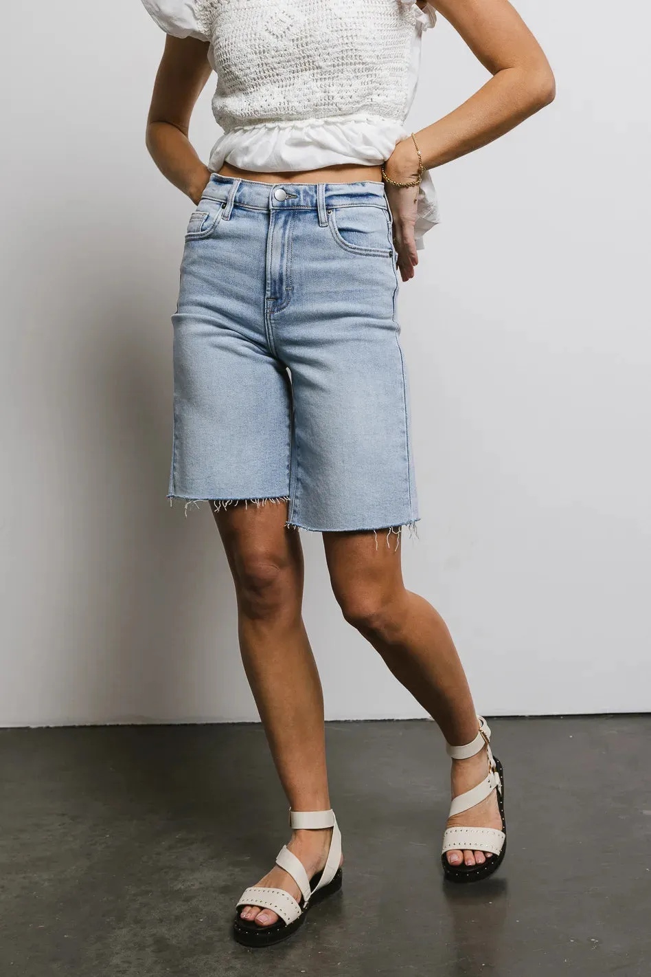 Rebecca Bermuda Shorts in Light Wash - FINAL SALE