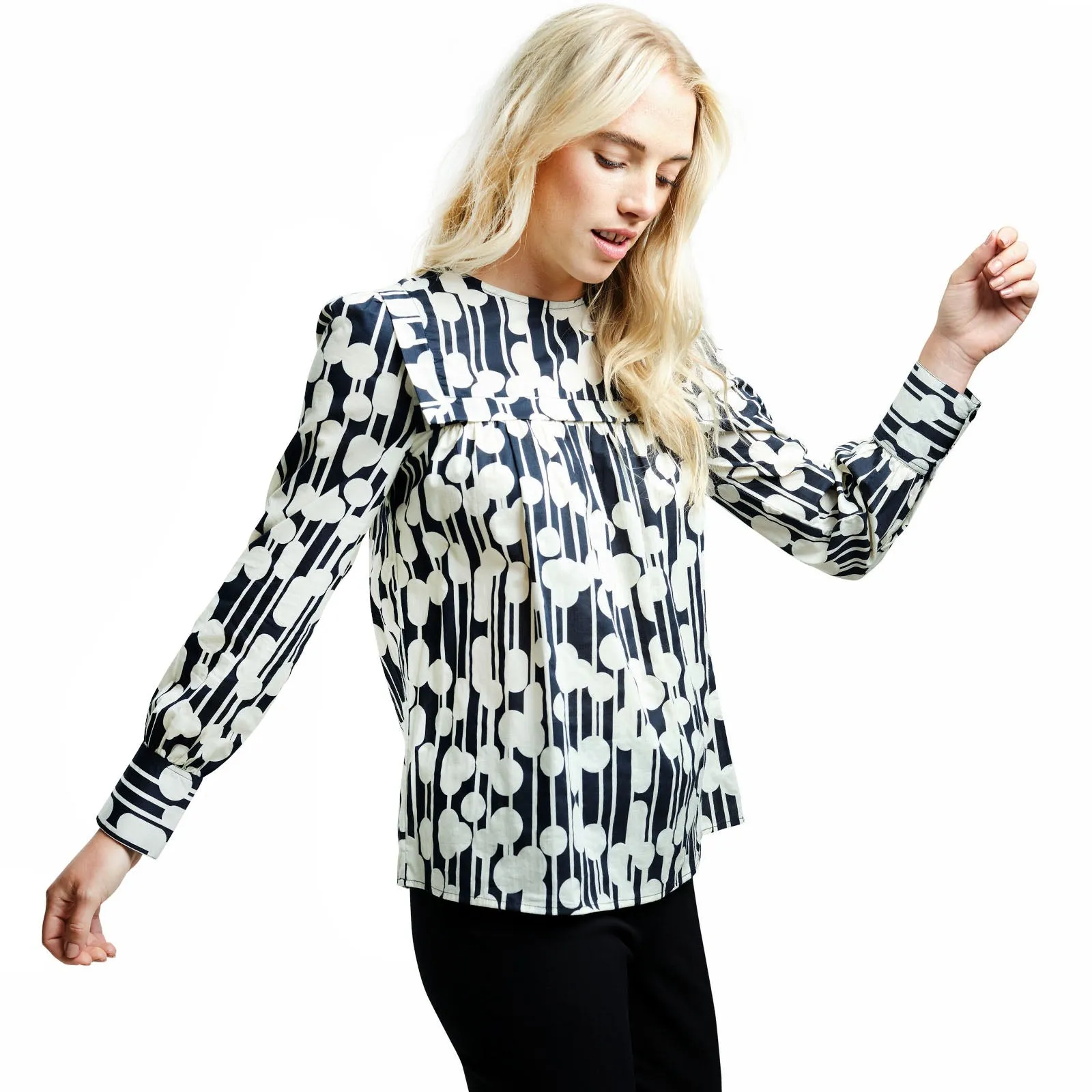 Regatta Womens Orla Kiely Long Sleeve Bib Collar Blouse Top