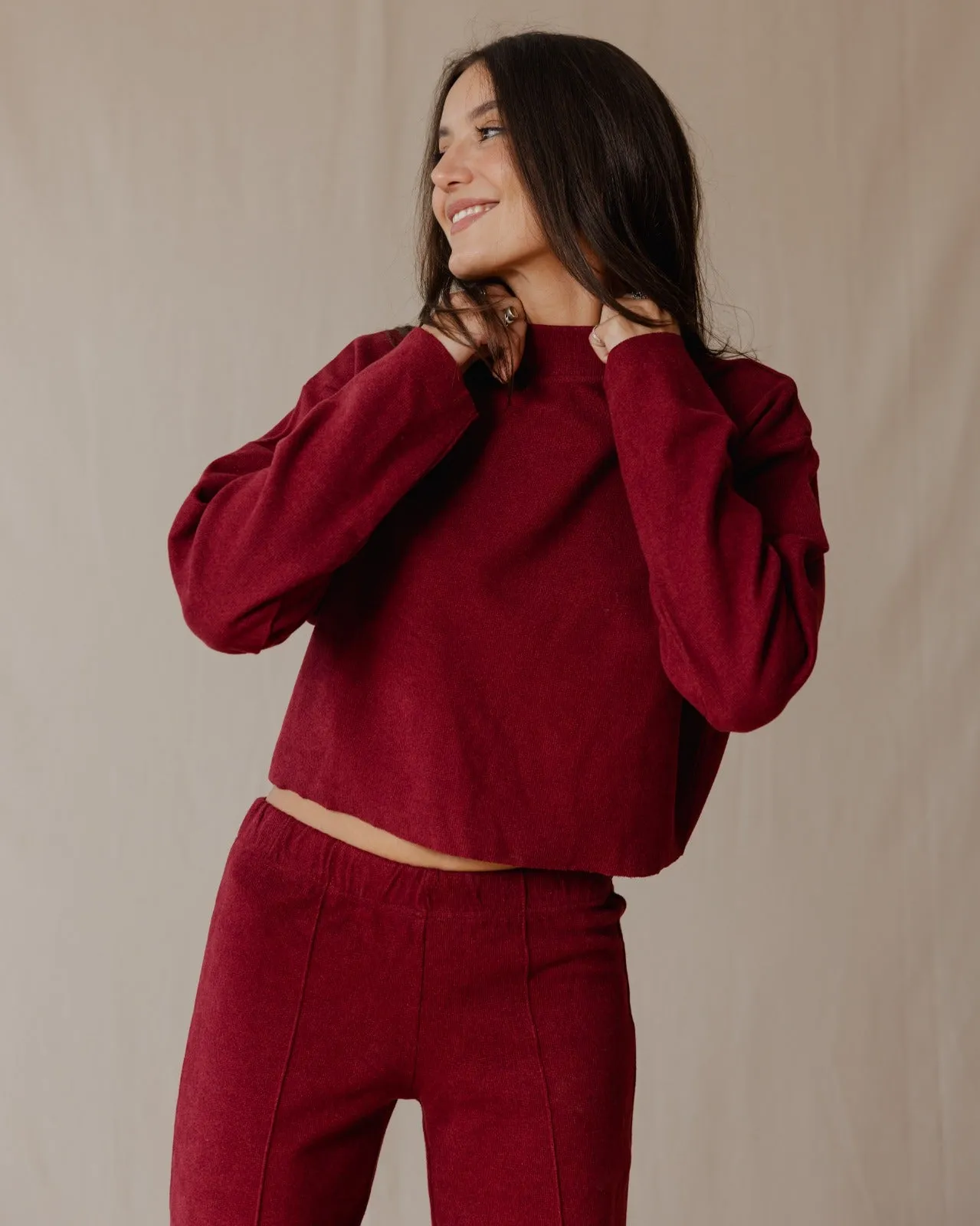 Relaxed Cashmere Set Burgundy