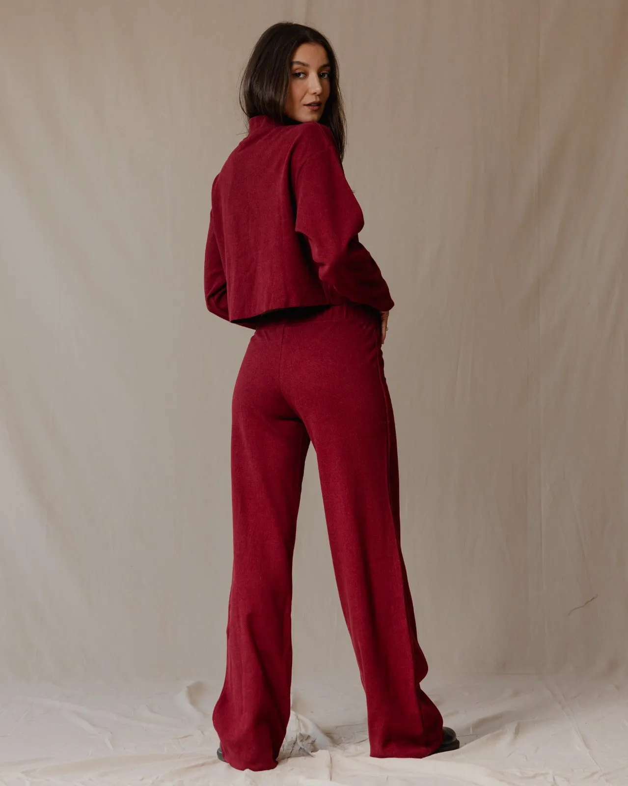 Relaxed Cashmere Set Burgundy
