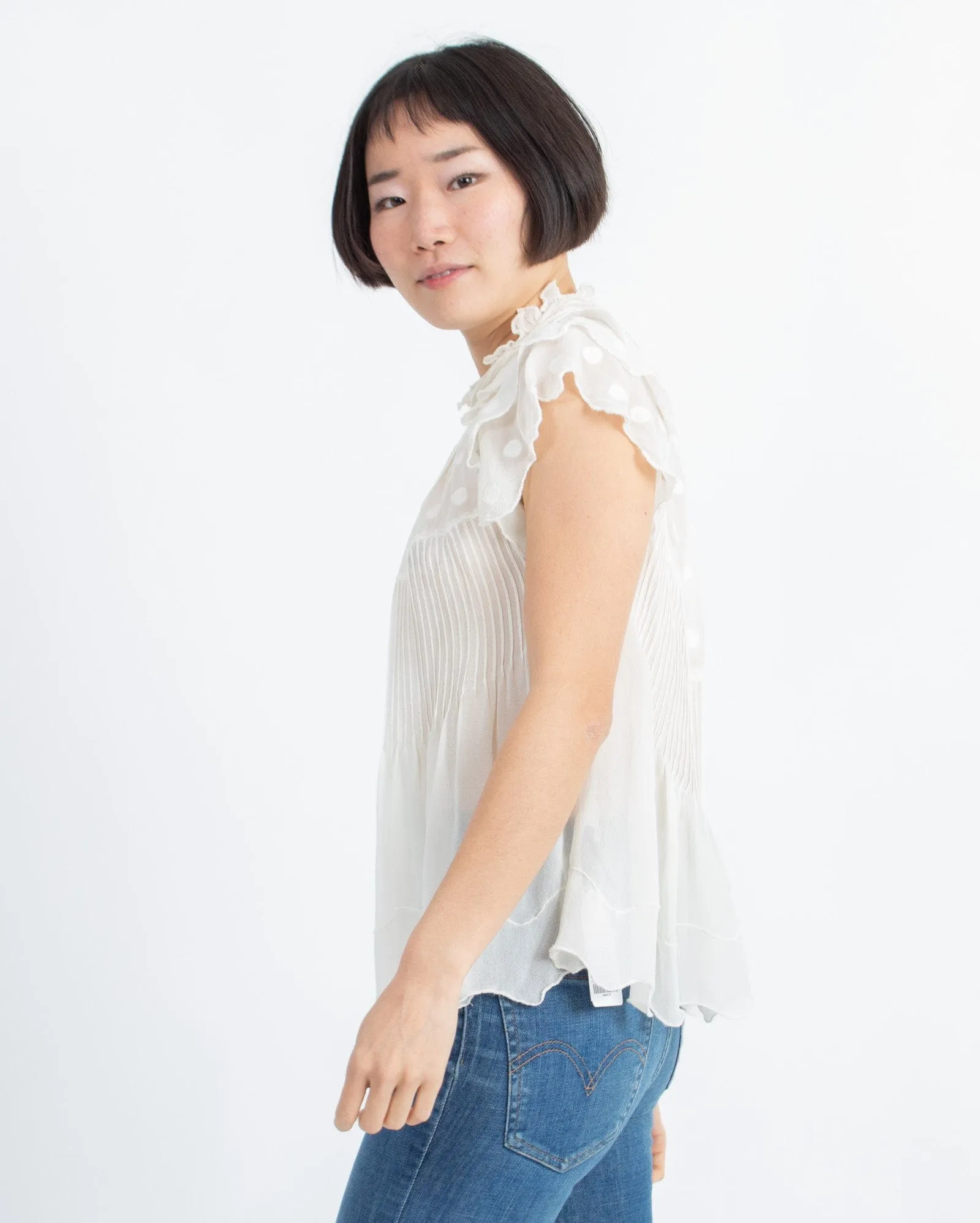 Ruffled Sheer Blouse