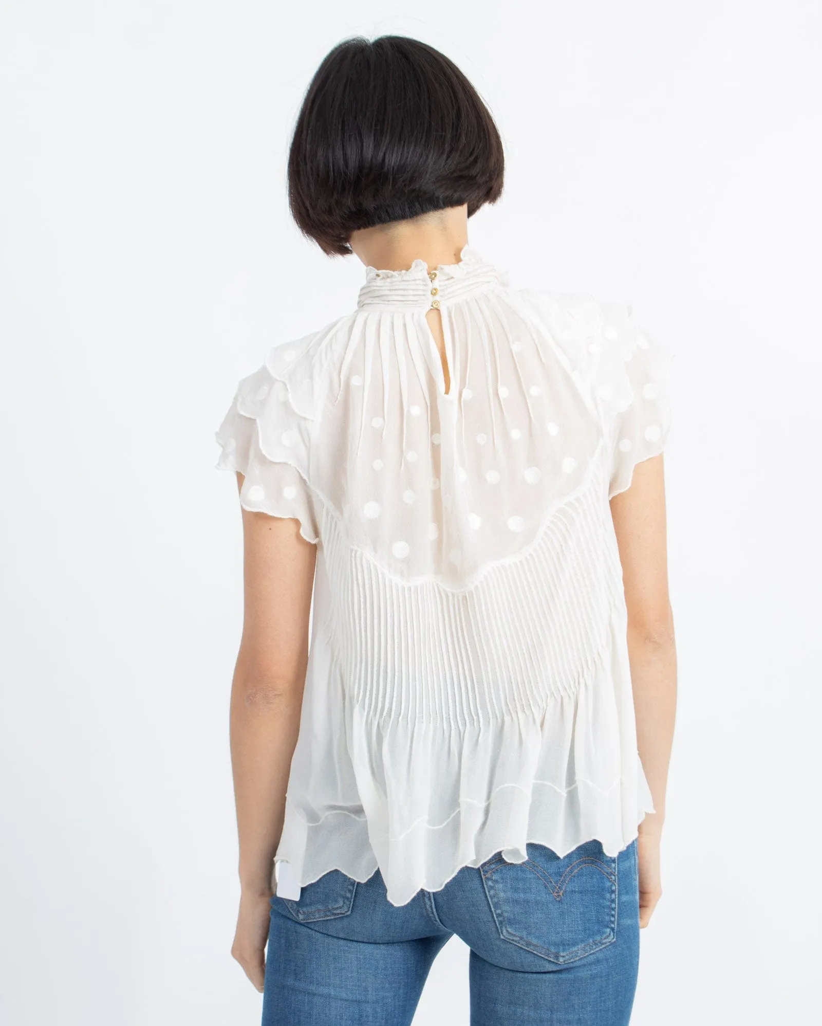 Ruffled Sheer Blouse
