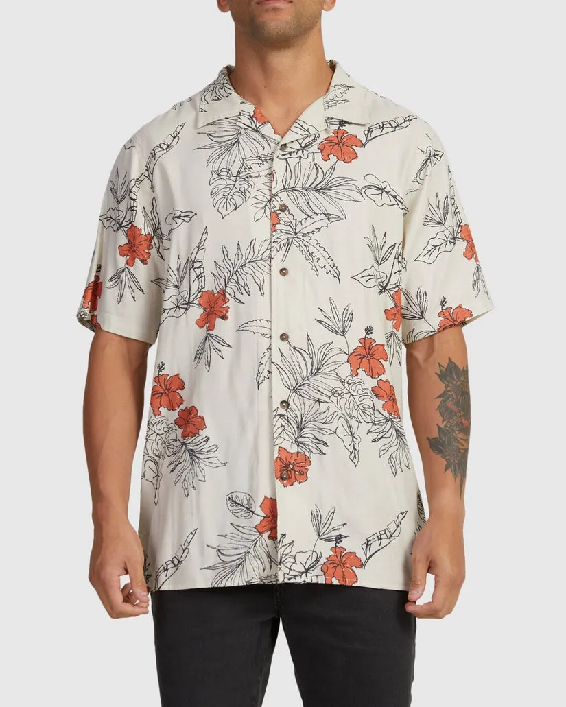 RVCA HAND DRAWN SHORT SLEEVE SHIRT - WEJ0