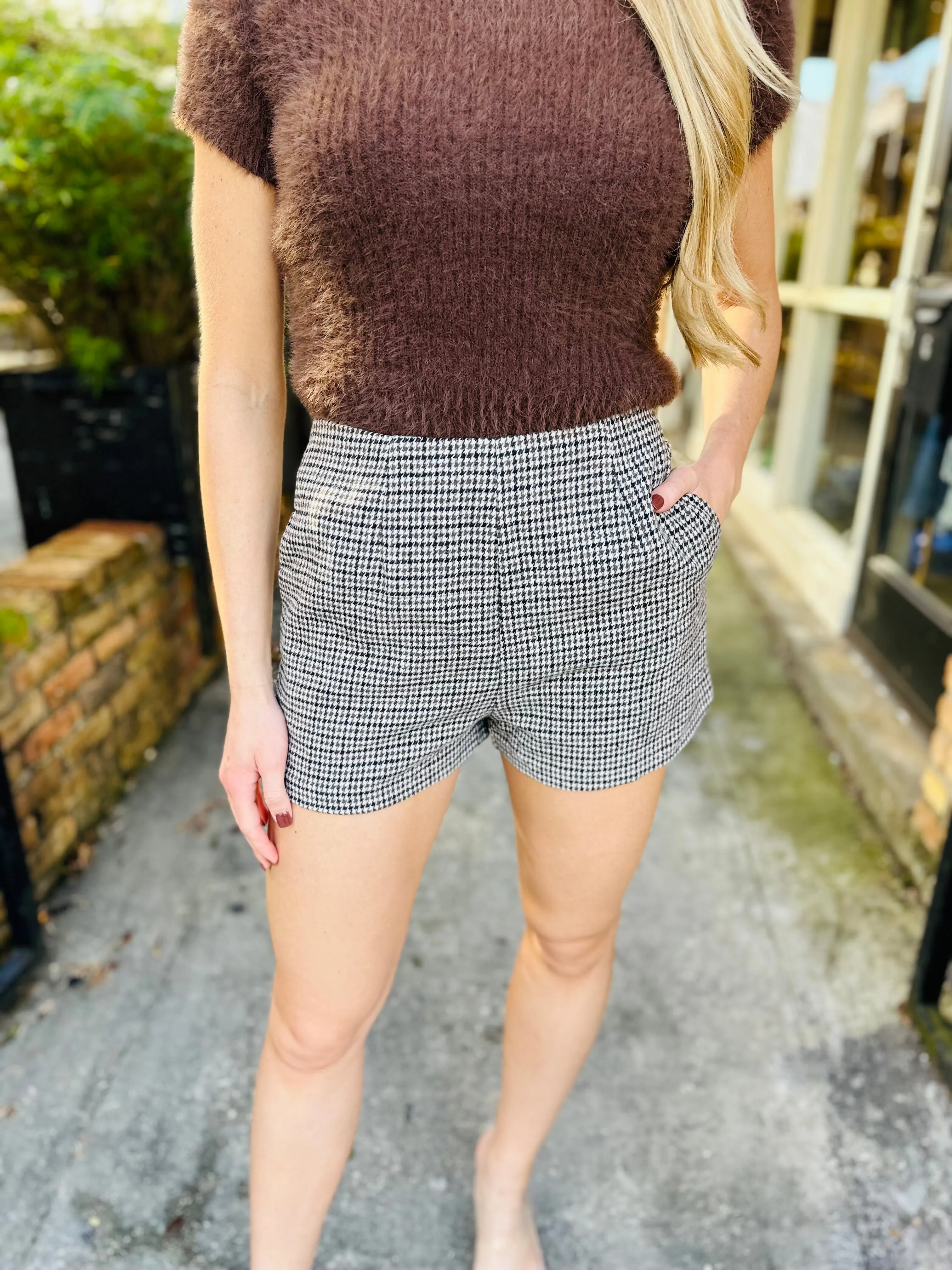 Spinning Records Houndstooth Shorts- Multi