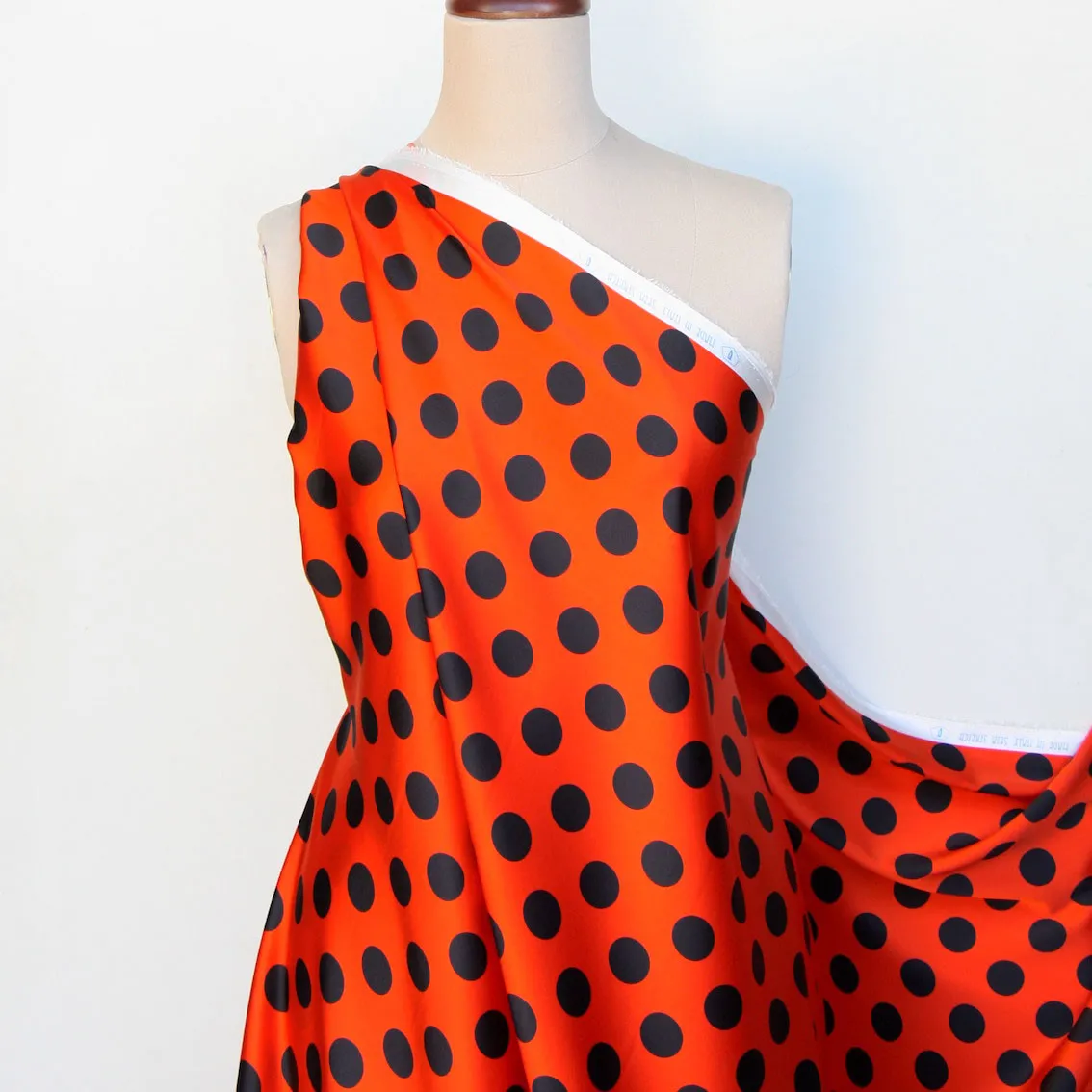 Spotted Orange Silk Satin