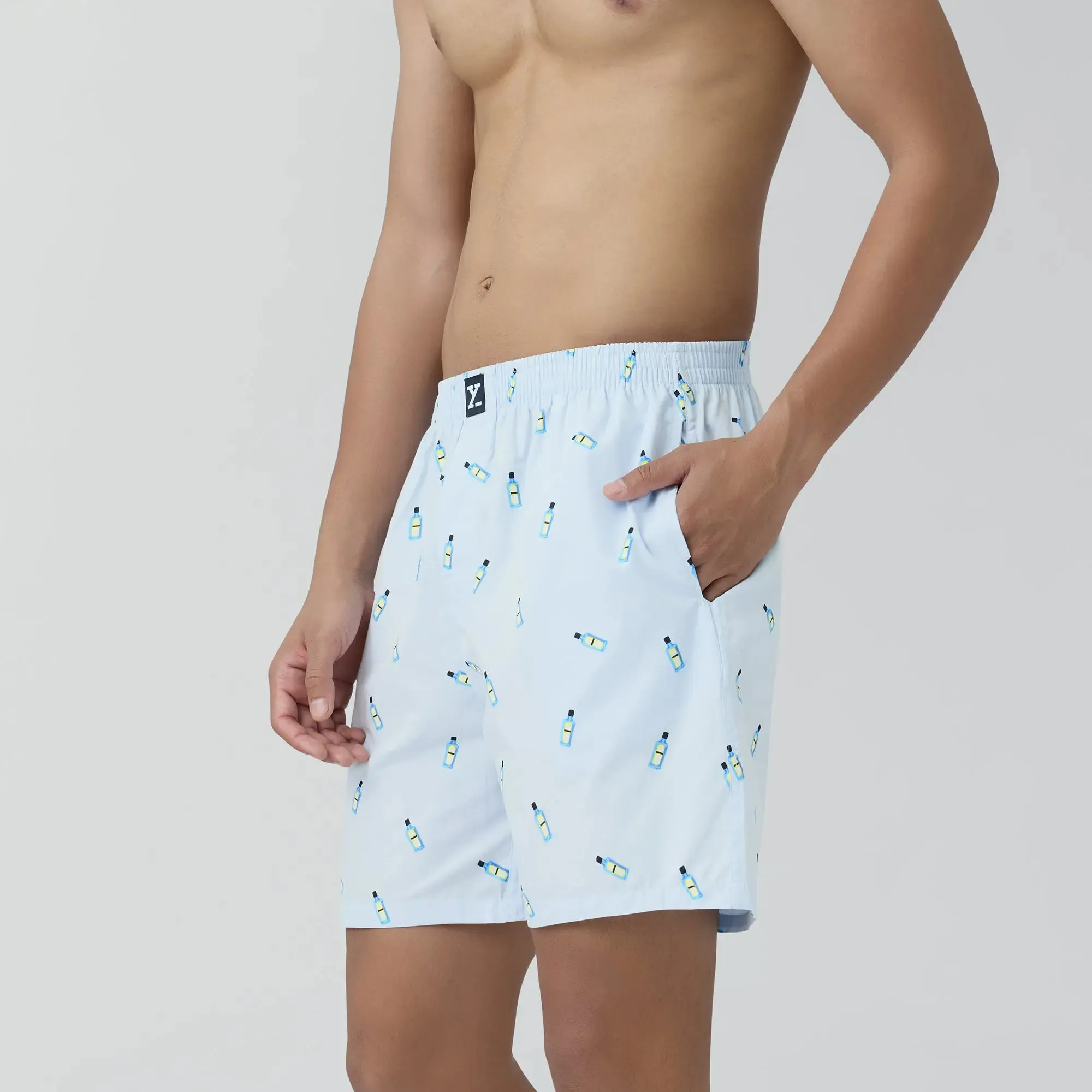 Surf Super Combed Cotton Boxer Shorts Gin Blue