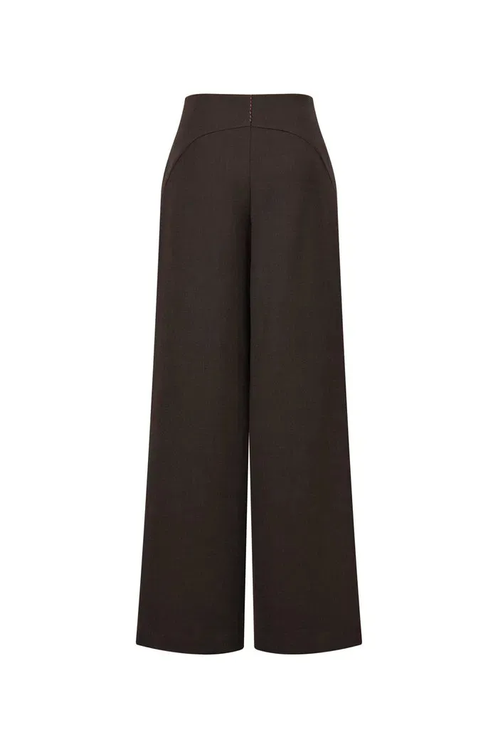 Svichka Twill Straight Leg Pants in Merino Wool Twill