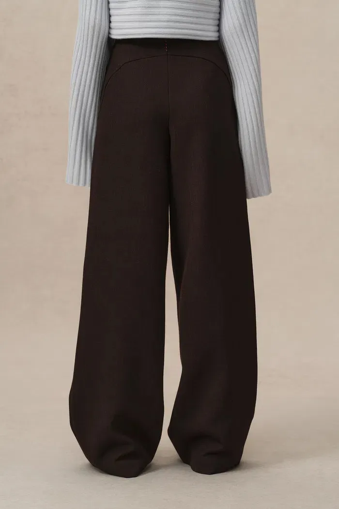 Svichka Twill Straight Leg Pants in Merino Wool Twill