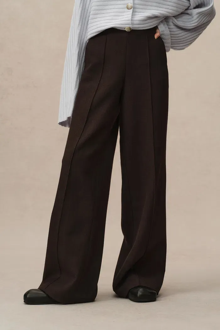 Svichka Twill Straight Leg Pants in Merino Wool Twill