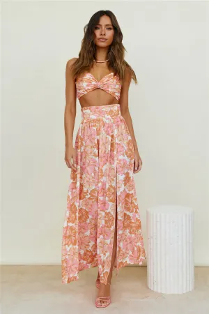 Sweet Morning Dew Maxi Skirt Orange