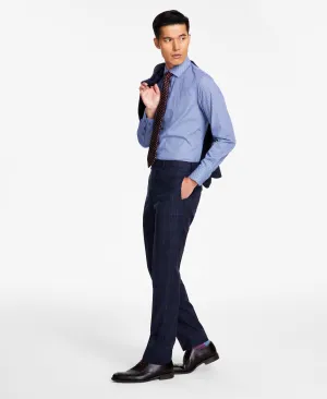 Tallia Mens Slim Fit Dress Pants 32 / 30 Blue Plaid Stretch