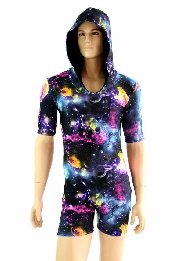 UV Glow Galaxy Print Spandex Fabric