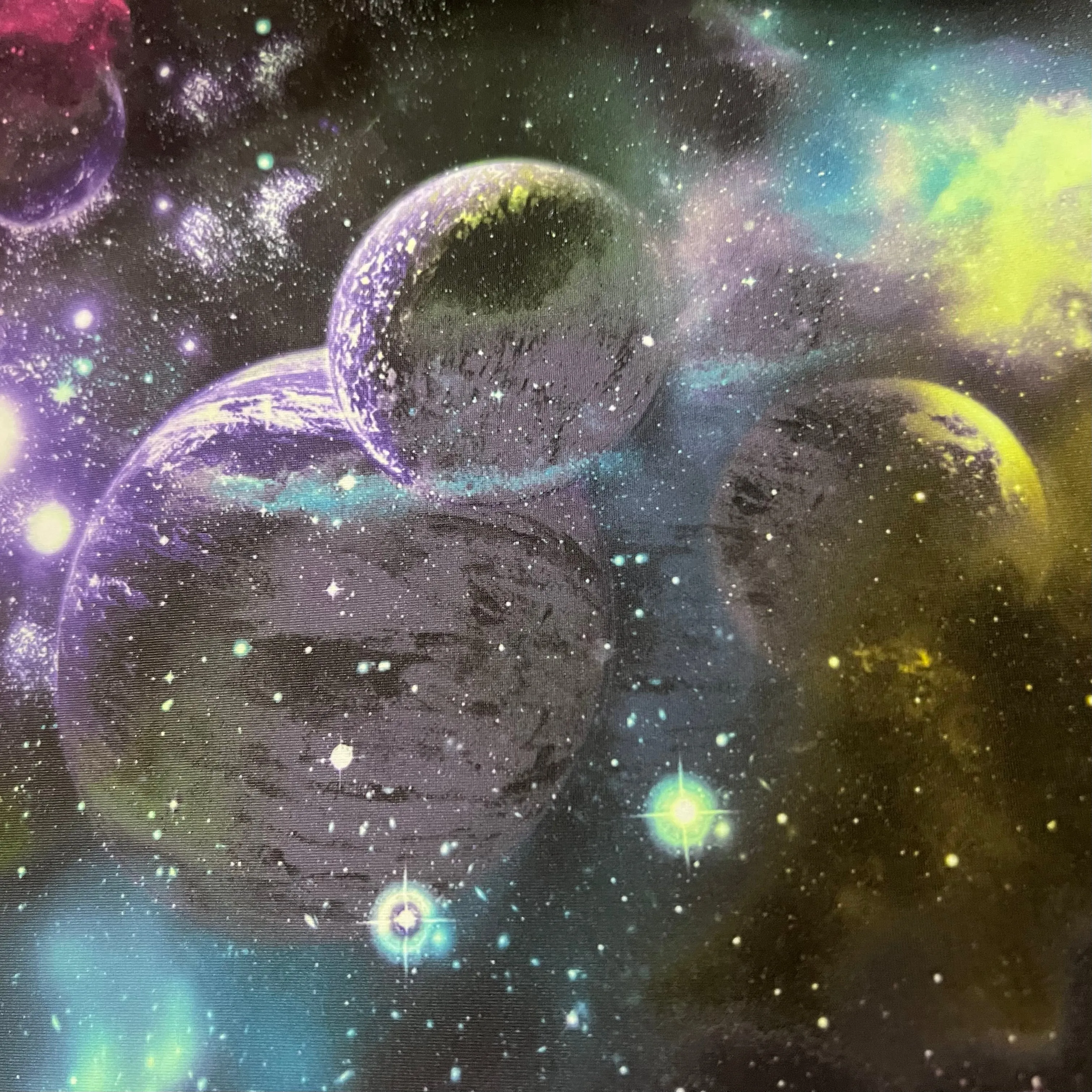 UV Glow Galaxy Print Spandex Fabric