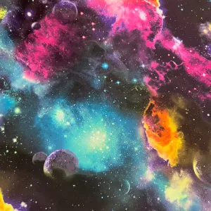 UV Glow Galaxy Print Spandex Fabric