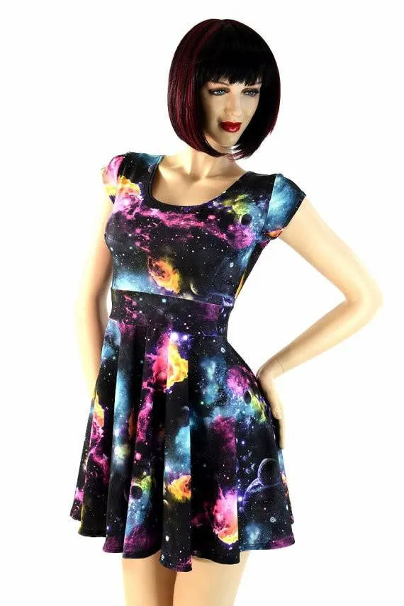 UV Glow Galaxy Print Spandex Fabric