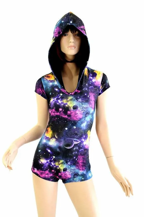 UV Glow Galaxy Print Spandex Fabric
