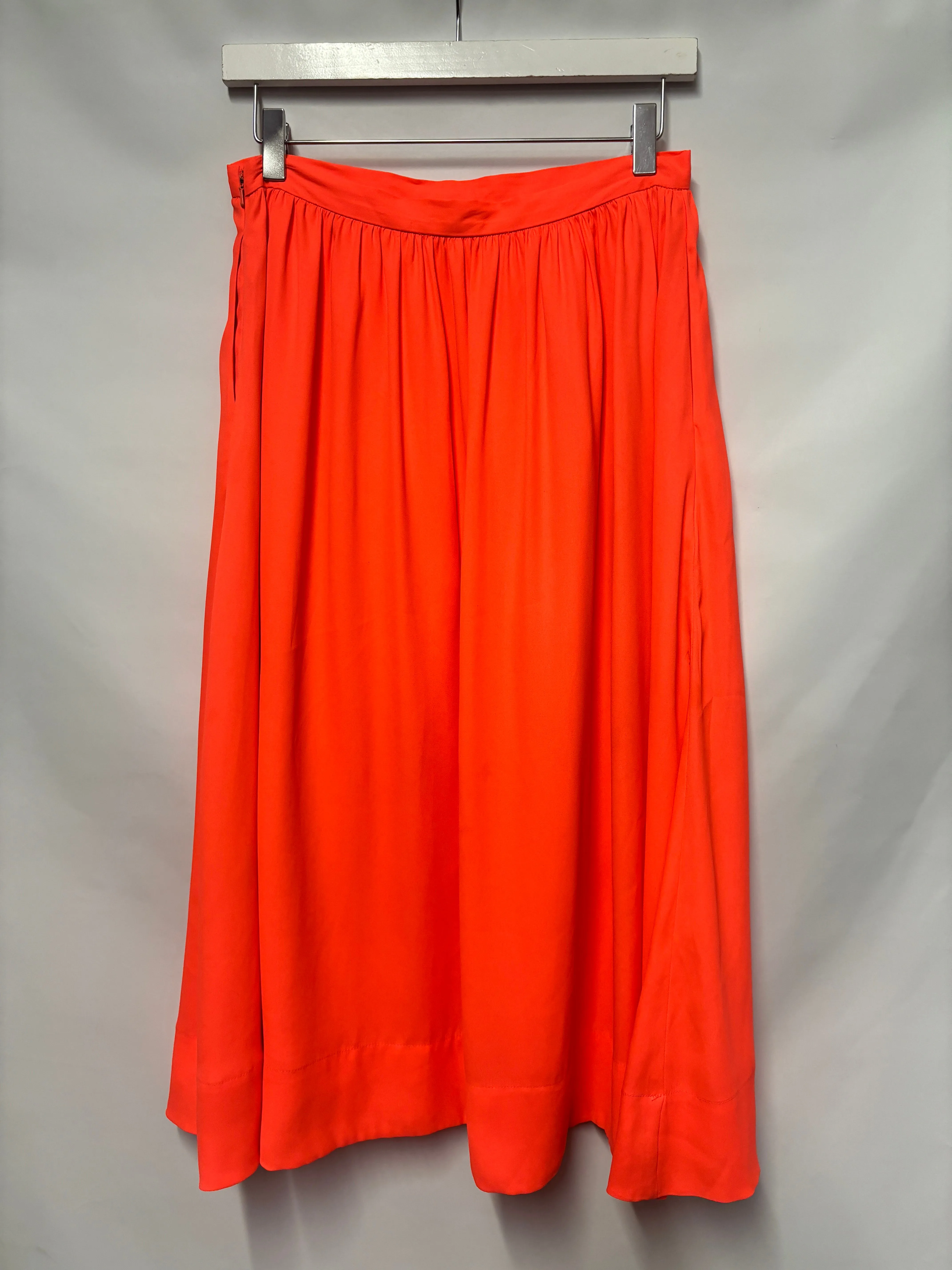 Whistles Neon Orange Midi Skirt Size 10