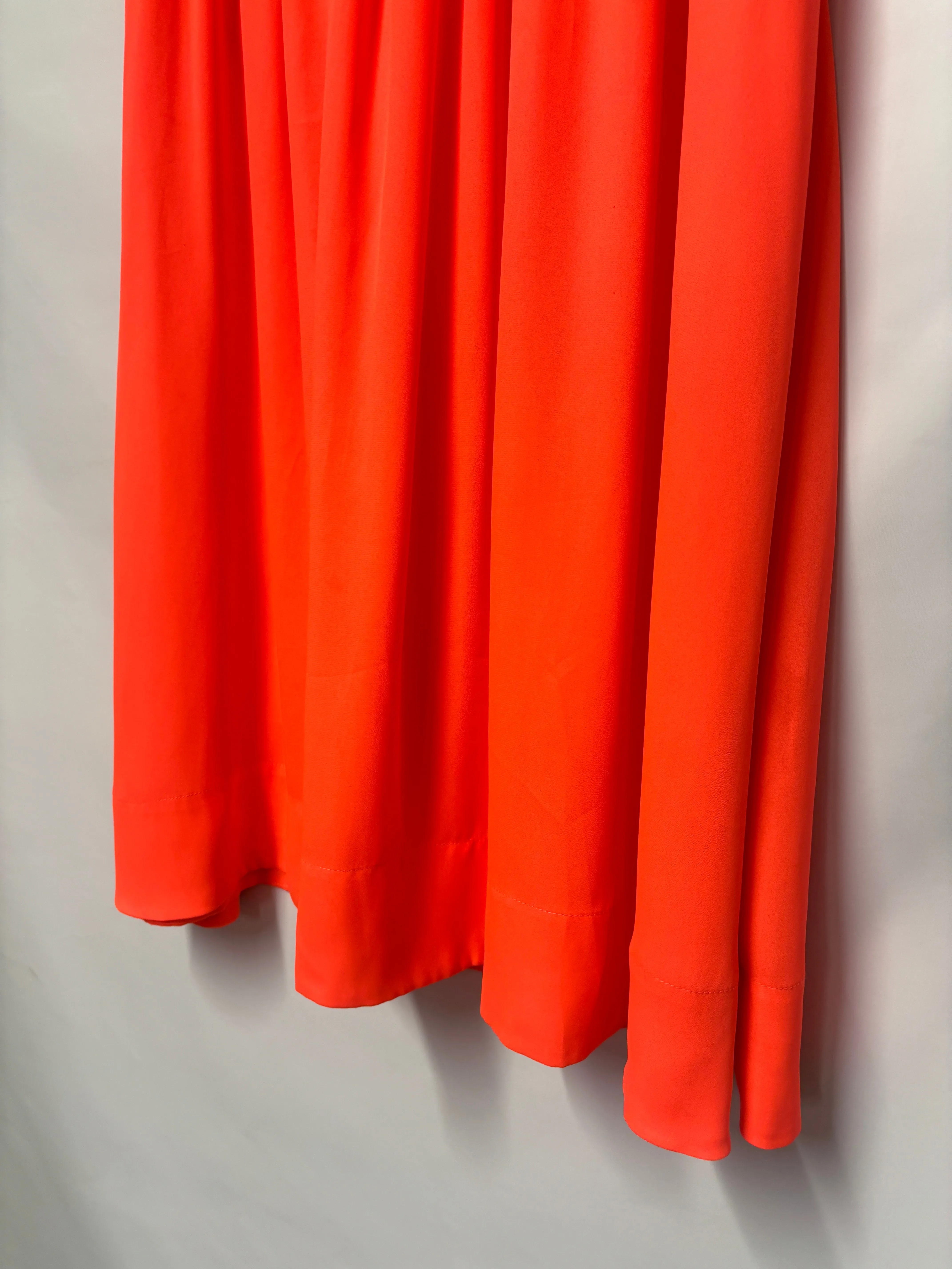 Whistles Neon Orange Midi Skirt Size 10