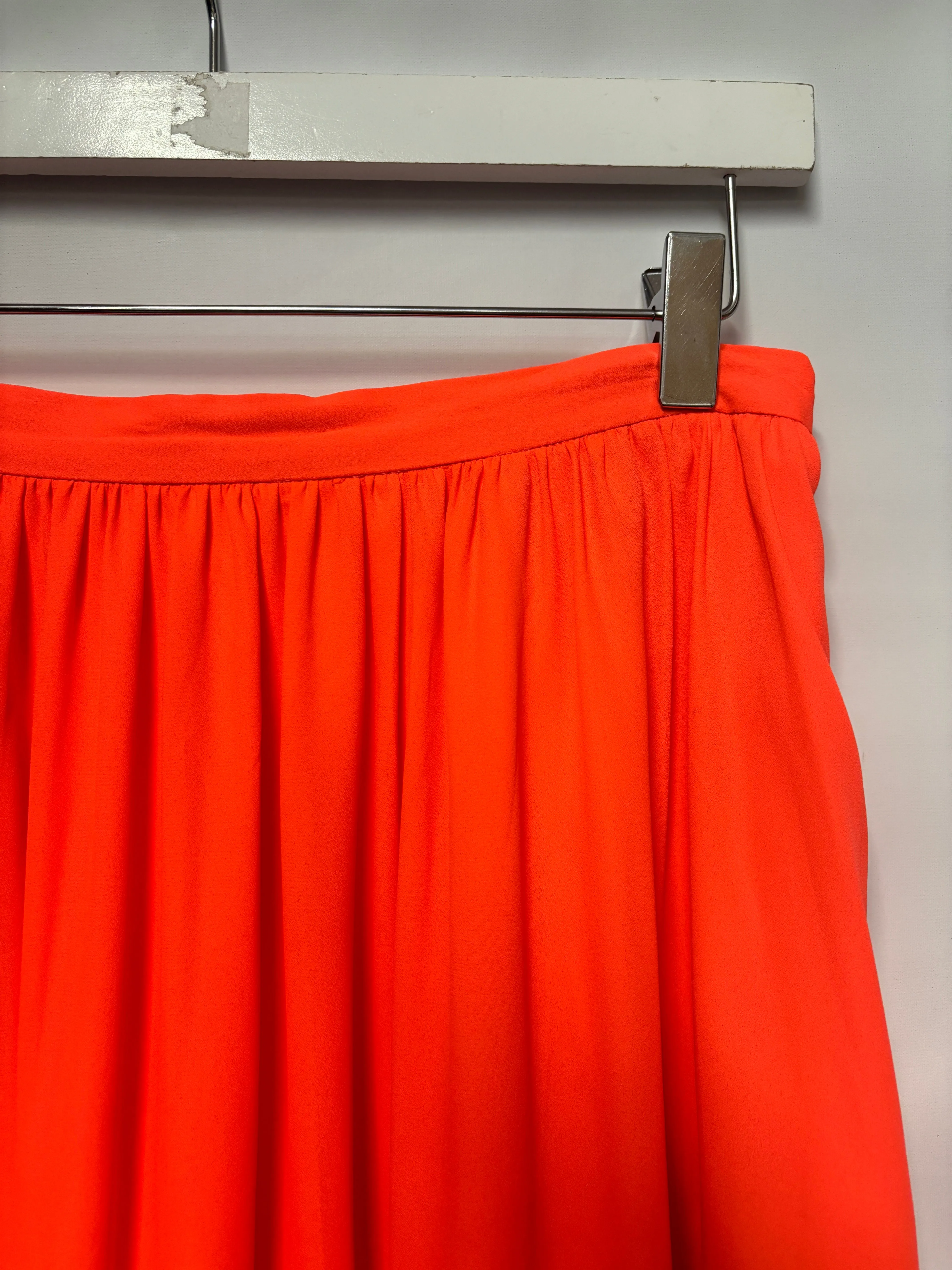 Whistles Neon Orange Midi Skirt Size 10